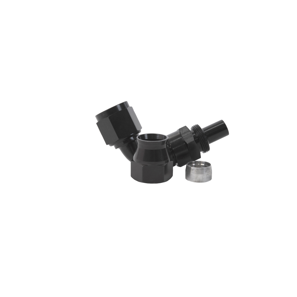 8an 90-Deg Ptfe Hose End Black Anodized