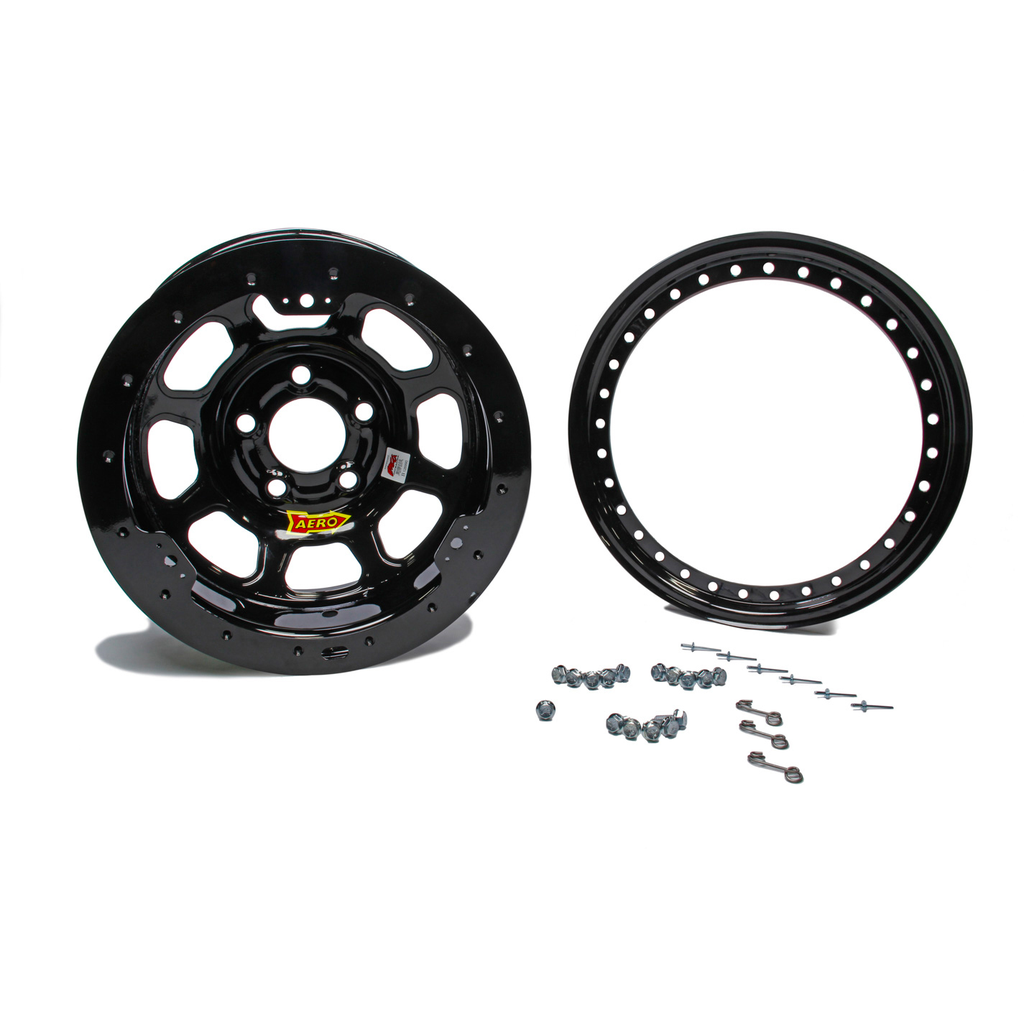 [ARW53-104720B] Aero Race Wheels - 15x10 2in 4.75 Black Beadlock