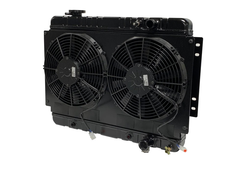 [DEW32-6239002A] Dewitts Radiator - Radiator W/Fans Chevelle 64-67 LS Man Trans Blk