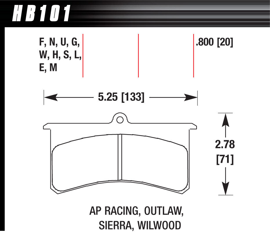 [HAWHB101G800] Hawk Brake - Superlite/Xl Dtc-60