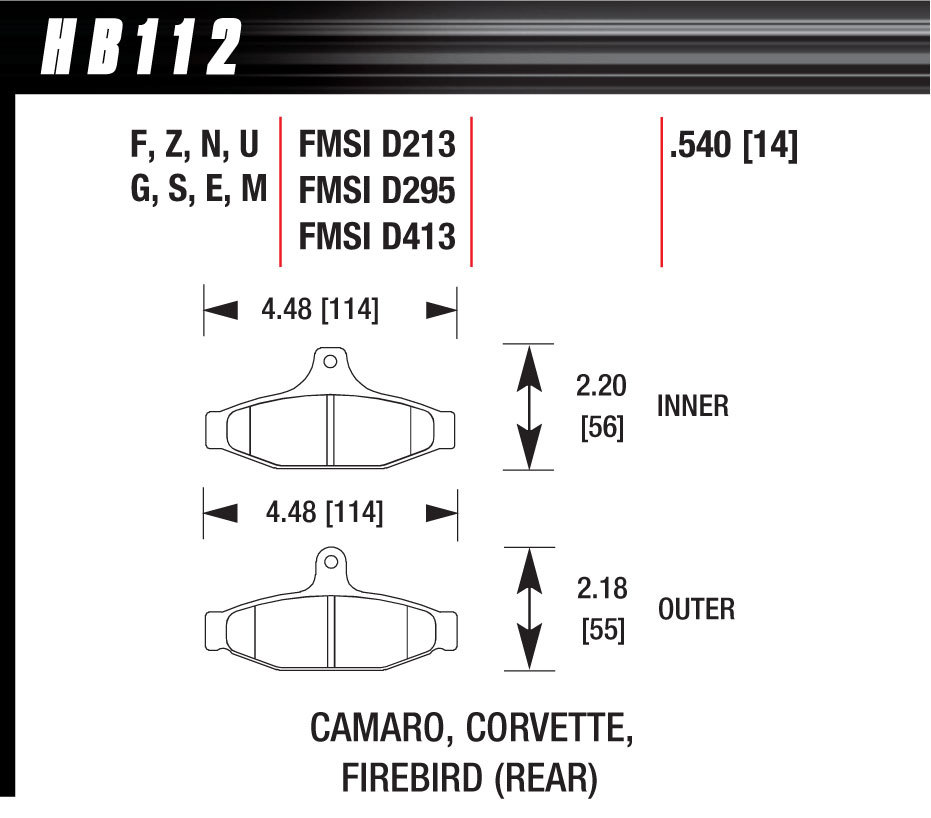 [HAWHB112N540] Hawk Brake - Performance Street Brake Pads (4)
