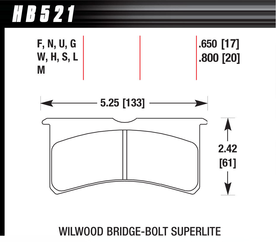 [HAWHB521U800] Hawk Brake - Sl Bridgebolt Dtc-70