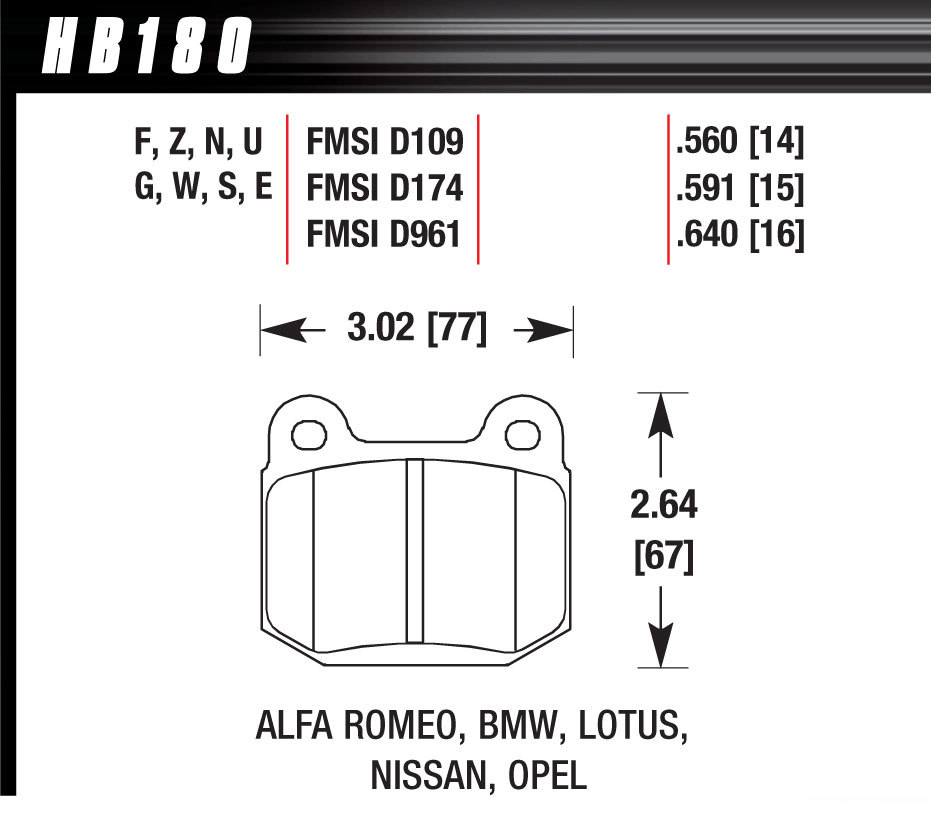 [HAWHB180N560] Hawk Brake - Performance Street Brake Pads (4)