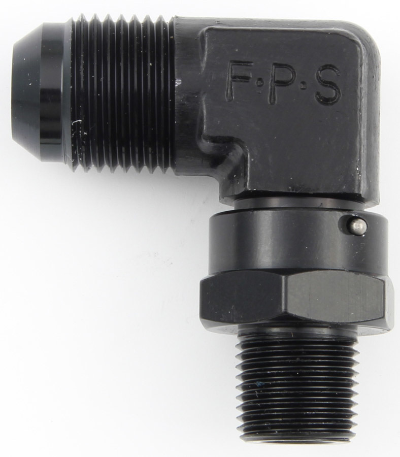 [FRG499111-BL] Fragola - #10 X 3/8 Mpt 90 Deg Swivel Adapter Black
