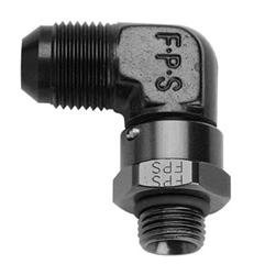 [FRG499212-BL] Fragola - #12 X 1-1/16-12 90-Deg Swivel Adapter Black