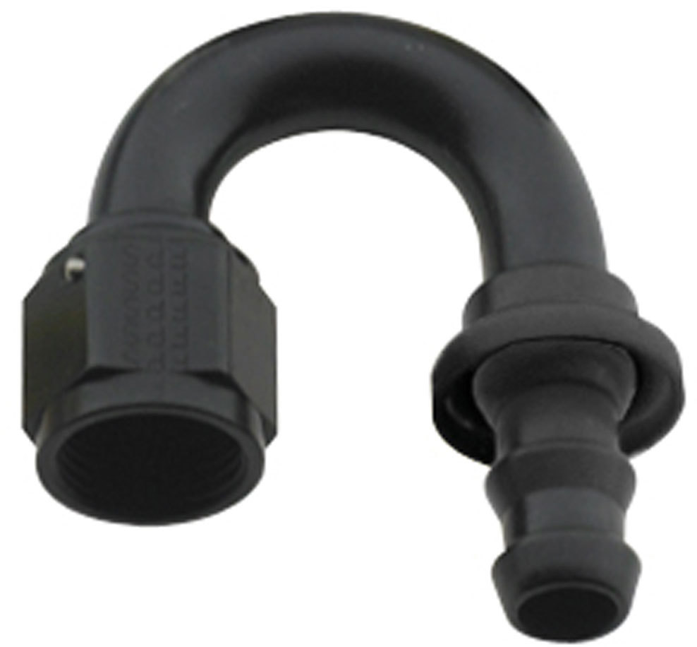 [FRG218008-BL] Fragola - Hose Fitting #8 180 Deg Push Lock Black