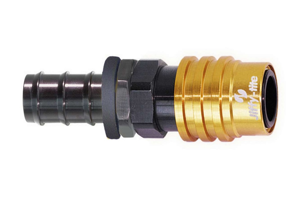 [JFT31508P] Jiffy-Tite - 8an Socket Push Lock Hose End- Valved