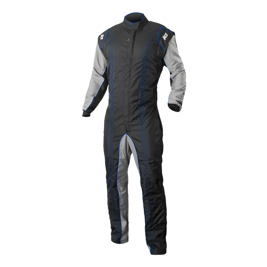 [K1R10-GK2-B-LXL] K1 Racegear - K1 Gk2 Adult Karting Suit - Black Blue - Large