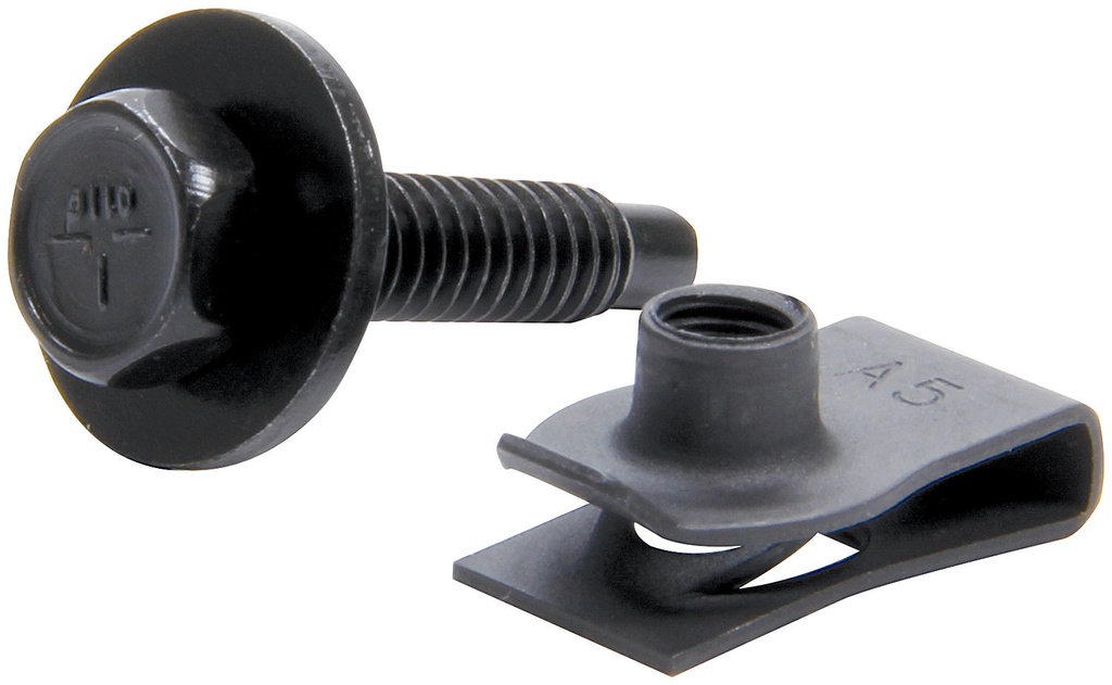 [ALL18558-50] Allstar Performance - Body Bolt Kit W/ Clips 50Pk Black