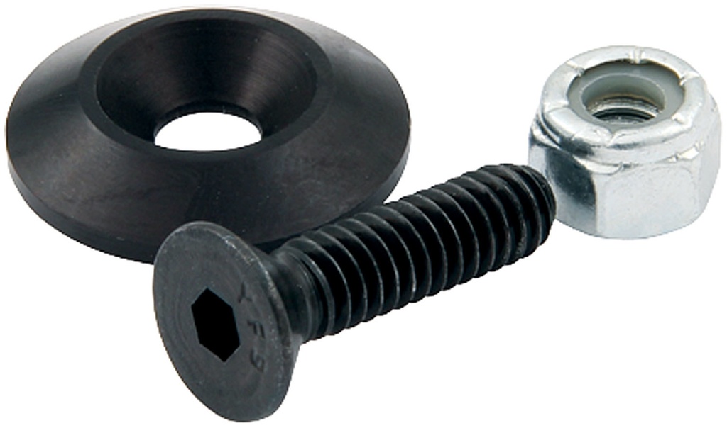 [ALL18633] Allstar Performance - Countersunk Bolts 1/4in W/ 1in Washer Blk 10pk